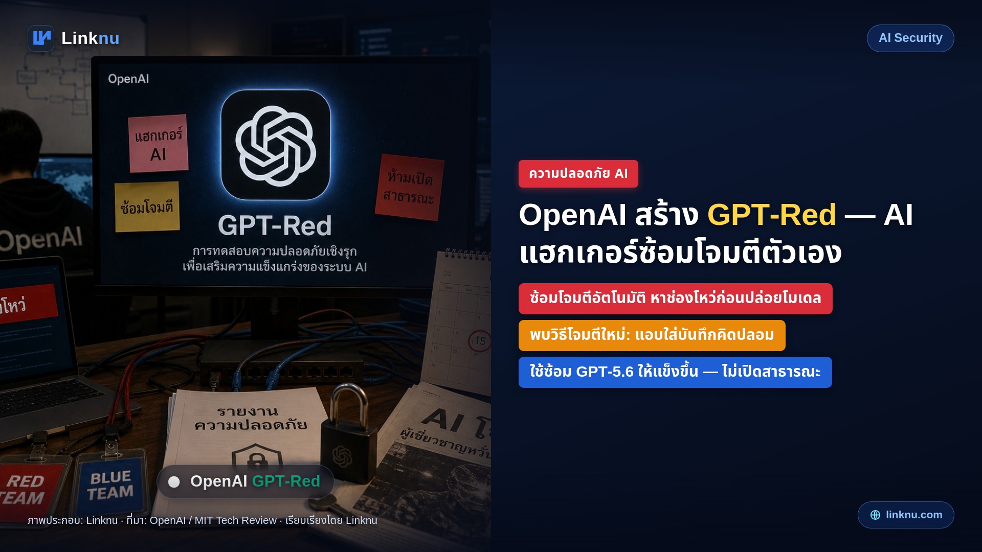 OpenAI สร้าง AI “แฮกเกอร์” ชื่อ GPT-Red — ใช้ซ้อมโจมตีโมเดลตัวเองให้แข็งขึ้น