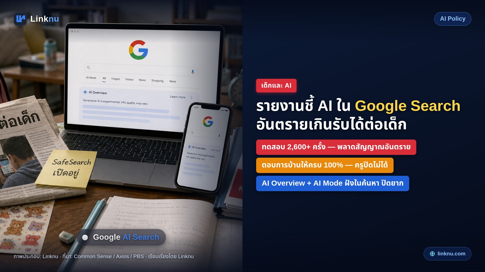 รายงานใหม่ชี้ AI ใน Google Search “อันตรายเกินรับได้” สำหรับเด็ก