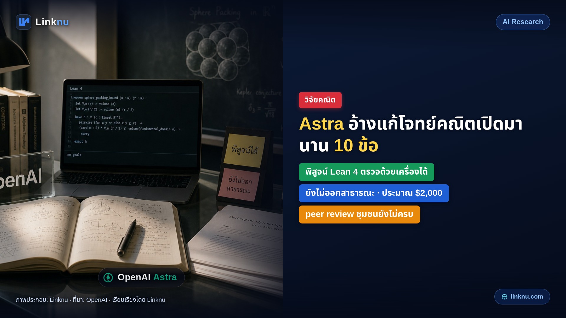 OpenAI โชว์ Astra — อ้างแก้โจทย์คณิตเปิดมานานอย่างน้อย 10 ปี ได้ 10 ข้อ