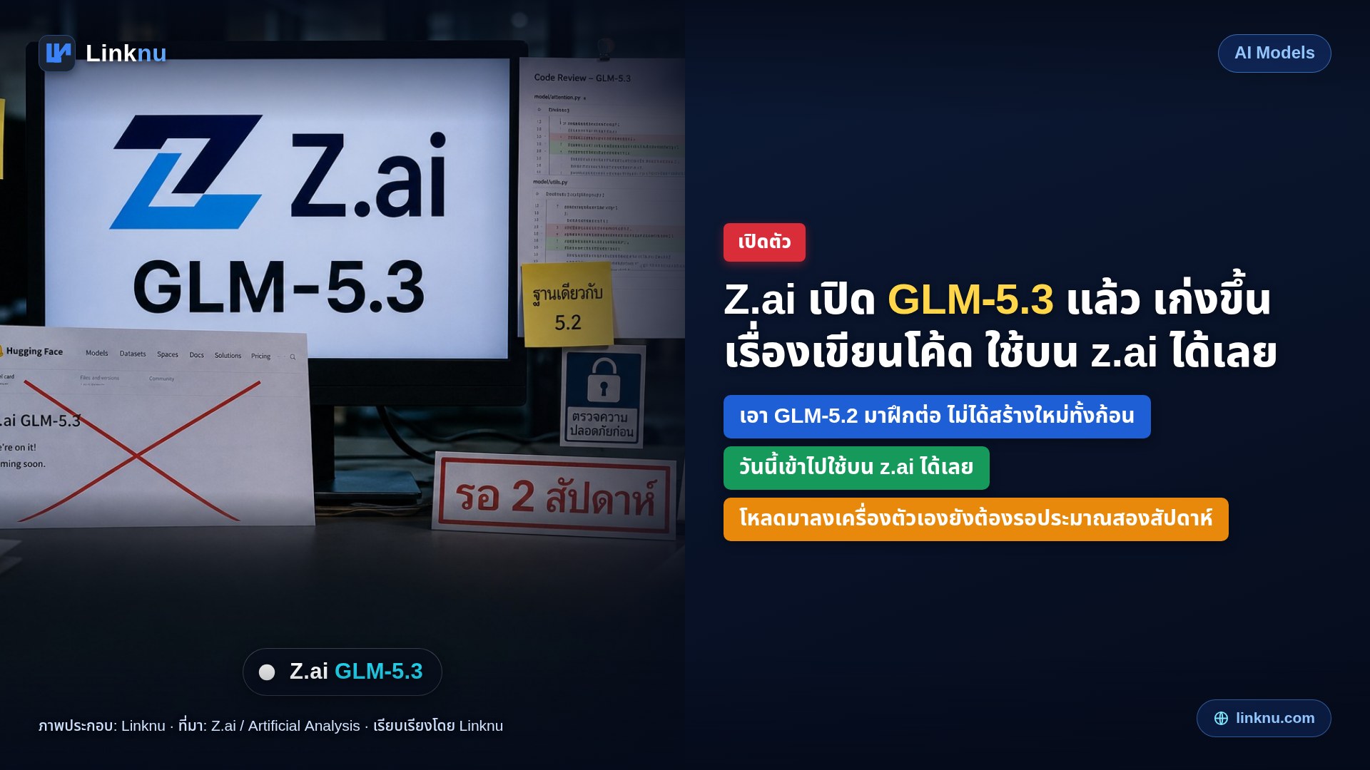Z.ai เปิด GLM-5.3 แล้ว เก่งขึ้นเรื่องเขียนโค้ด แต่ยังโหลดมาใช้เองไม่ได้