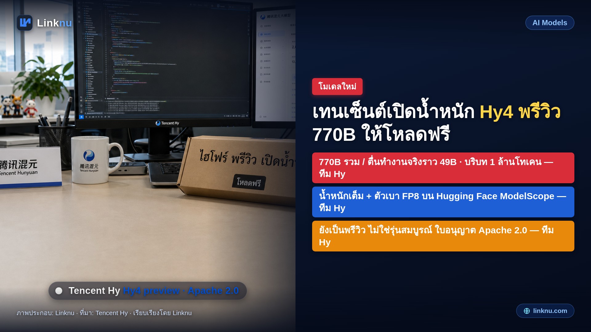 เทนเซ็นต์แจกโมเดล Hy4 พรีวิวตัว 770B ให้โหลดฟรี พร้อมตัวเบาแบบประหยัดเครื่อง