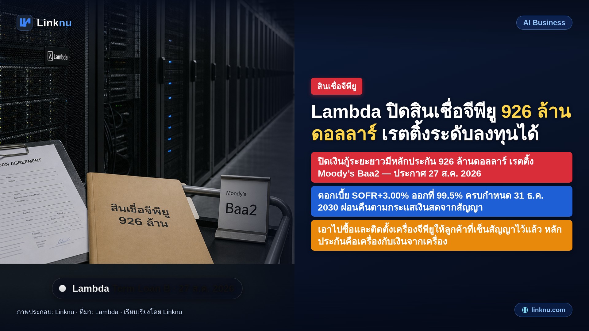Lambda ปิดเงินกู้ 926 ล้านดอลลาร์ ซื้อจีพียูให้ลูกค้าที่จองไว้แล้ว