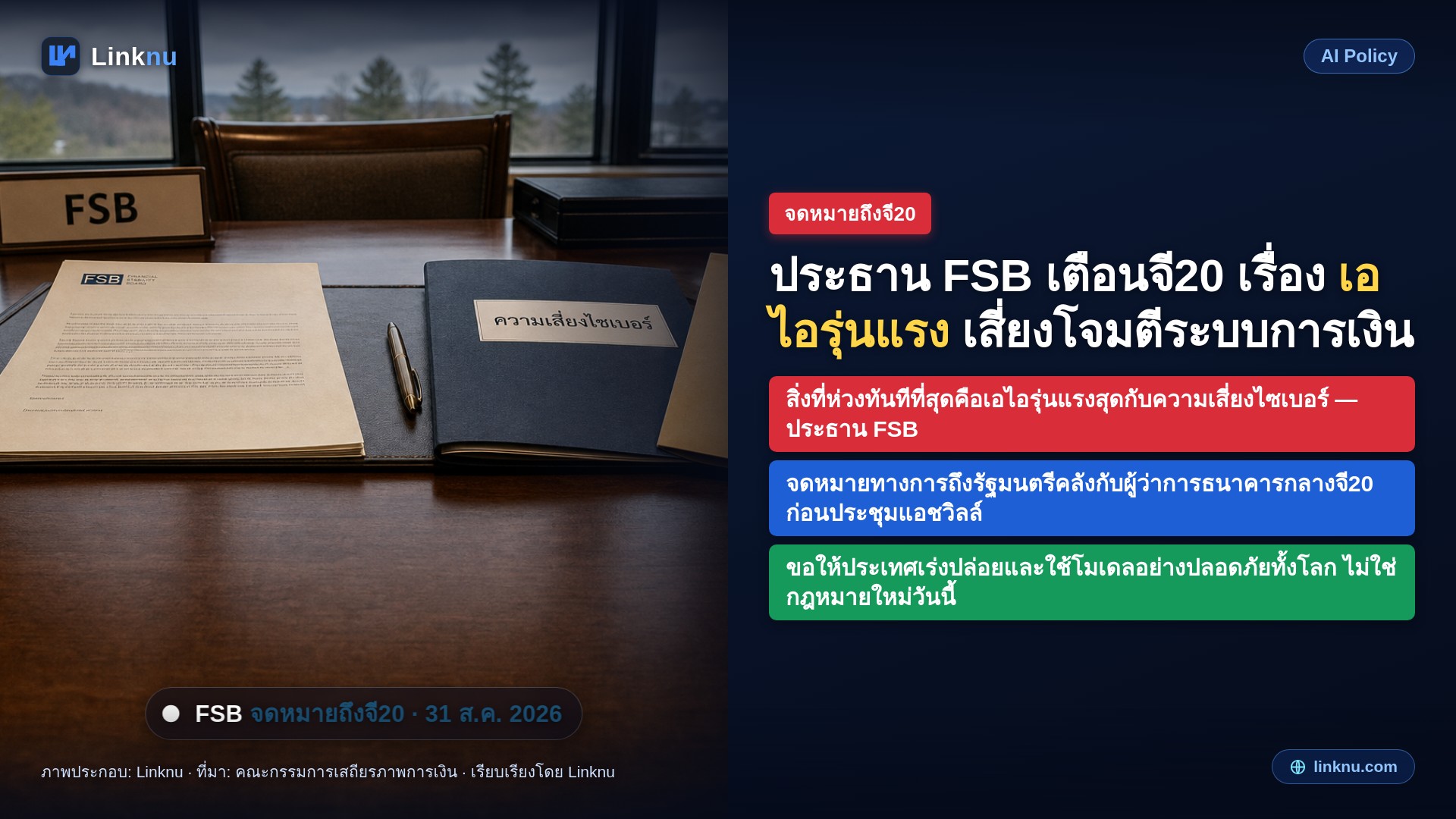 ประธาน FSB เตือนจี20 เอไอรุ่นแรงสุดเสี่ยงโจมตีระบบการเงินก่อนเรื่องอื่น