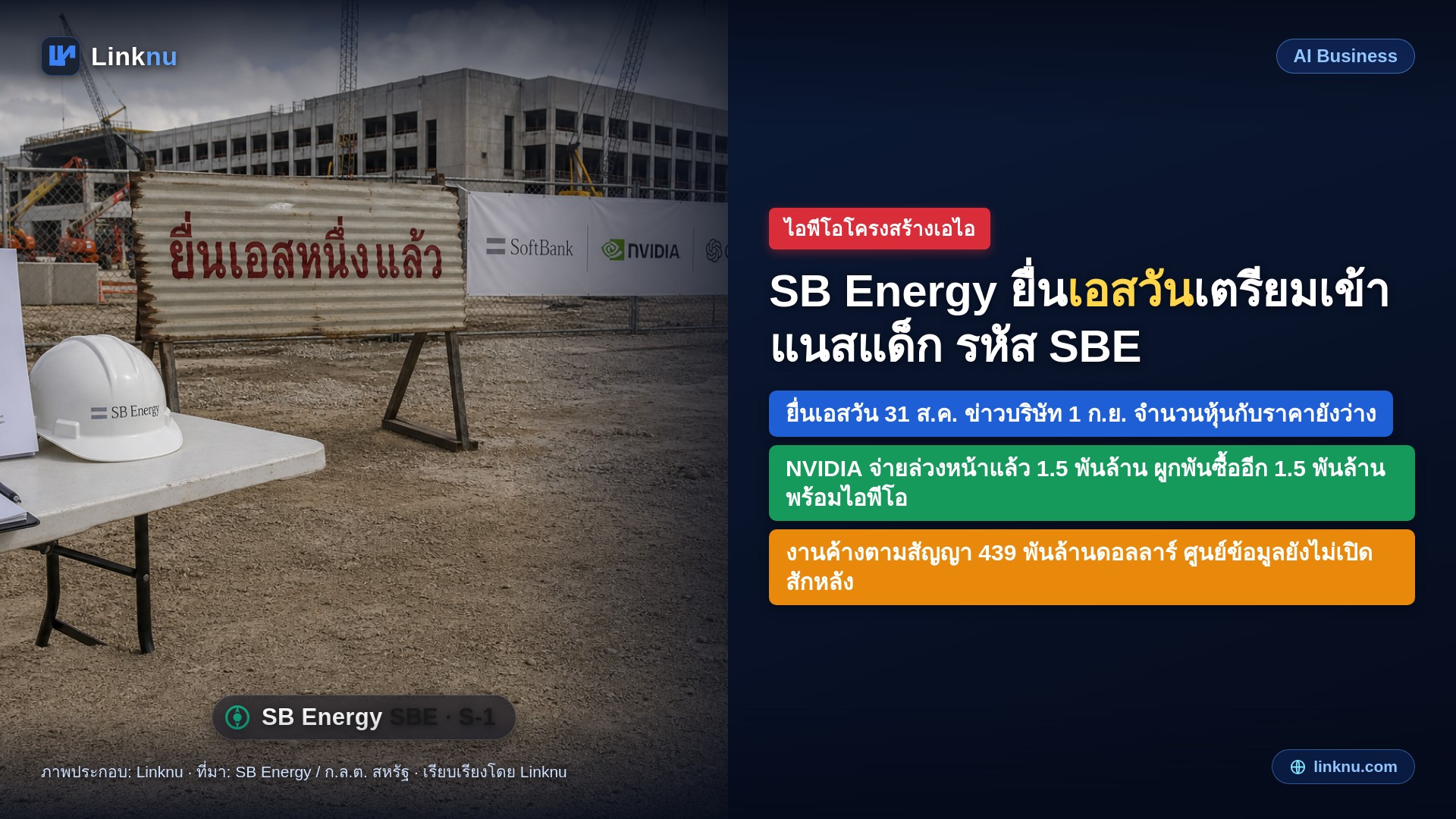 SB Energy ลูก SoftBank ยื่นเอสวัน เตรียมขายหุ้นครั้งแรกเข้าแนสแด็ก