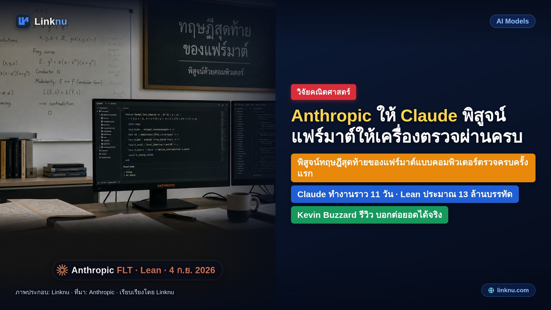 Claude เขียนพิสูจน์ทฤษฎีแฟร์มาต์ให้คอมพิวเตอร์ตรวจผ่านครบเป็นครั้งแรก