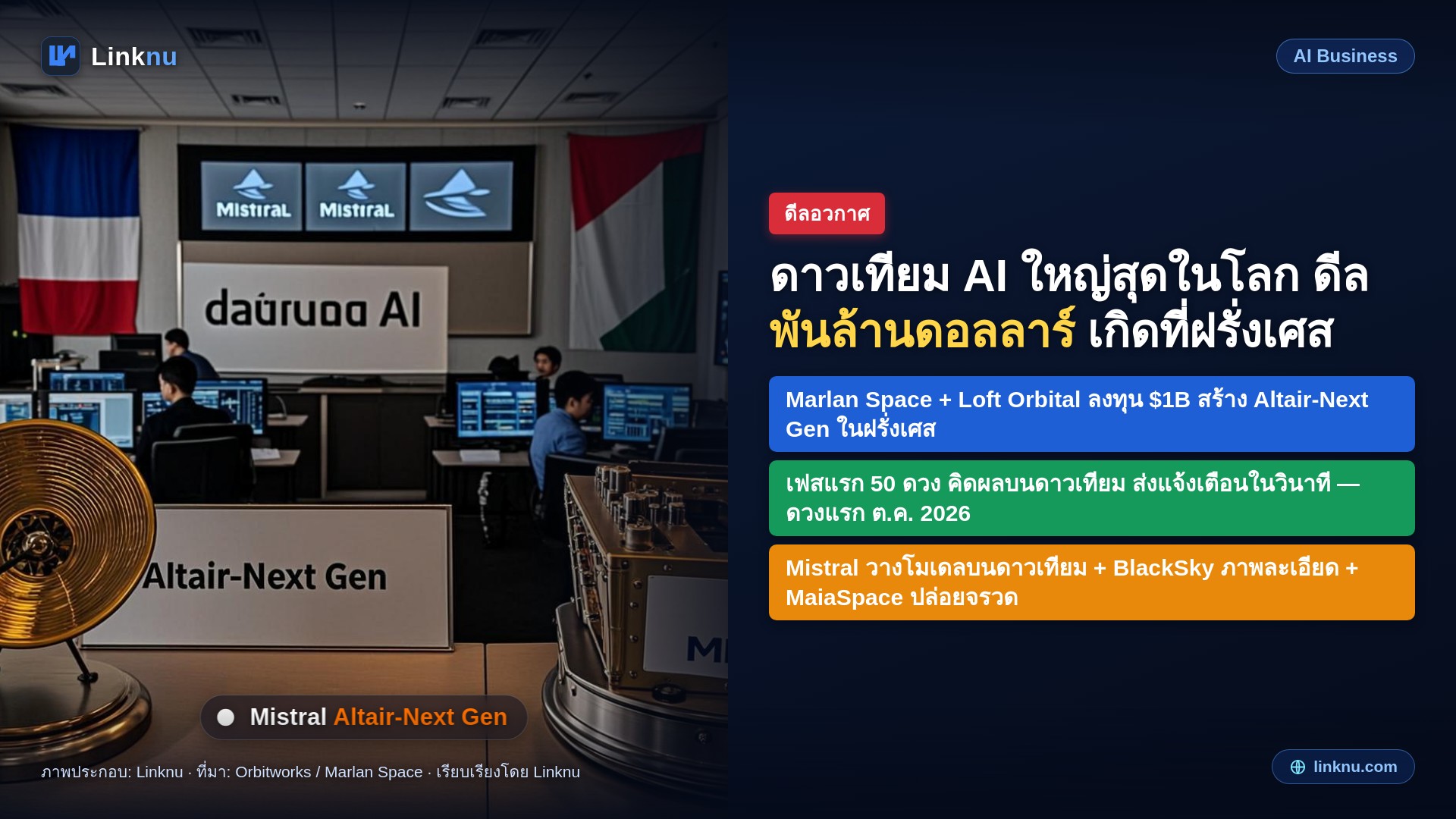 ดาวเทียม AI ใหญ่สุดในโลก ดีลพันล้านดอลลาร์ เกิดที่ฝรั่งเศส