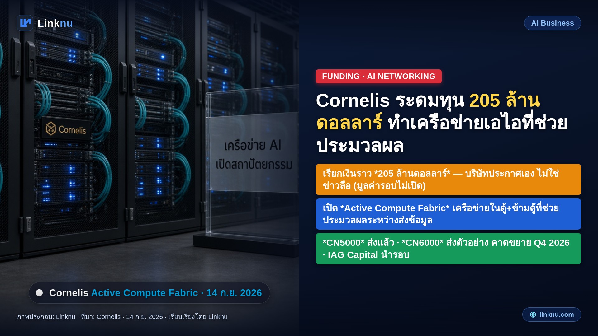 คอร์เนลิสดึงเงิน 205 ล้านดอลลาร์ ทำเครือข่ายเอไอที่ช่วยประมวลผลไปด้วย