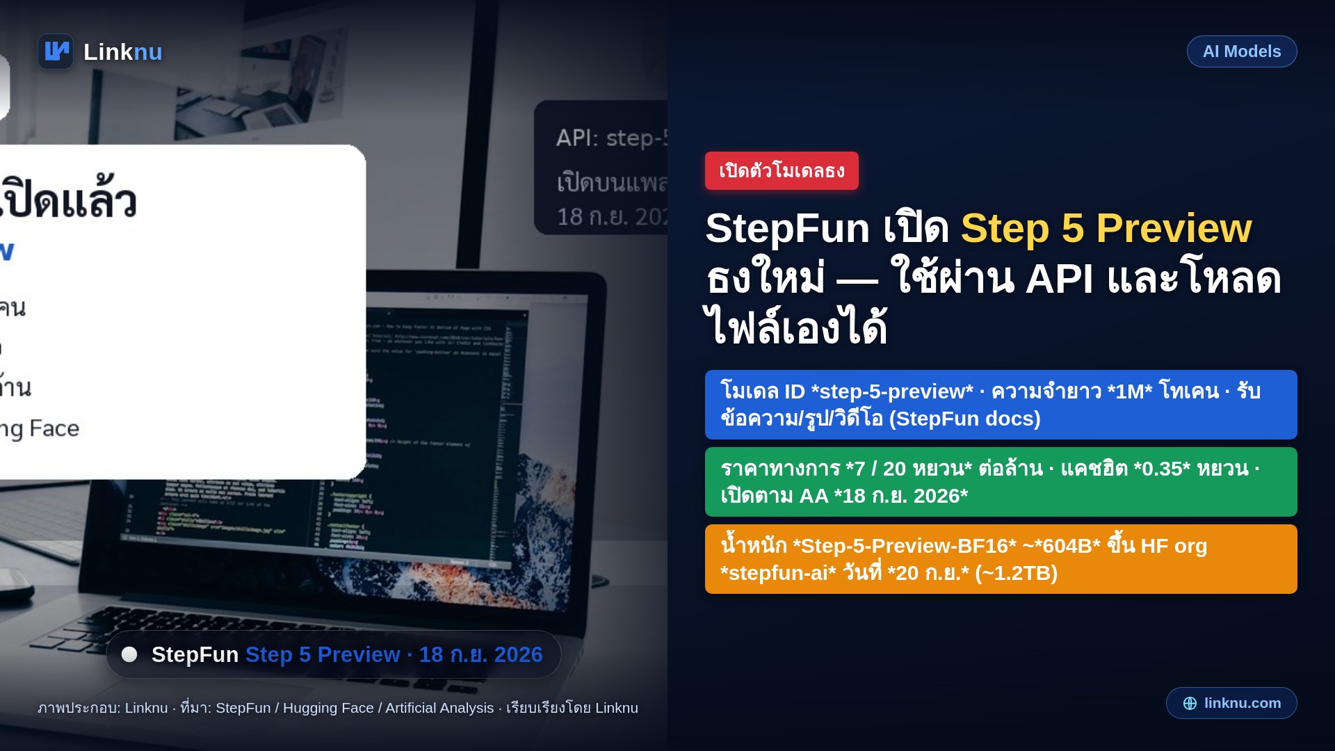 StepFun เปิดโมเดลธงใหม่ Step 5 Preview แถมปล่อยไฟล์โมเดลให้โหลดเอง
