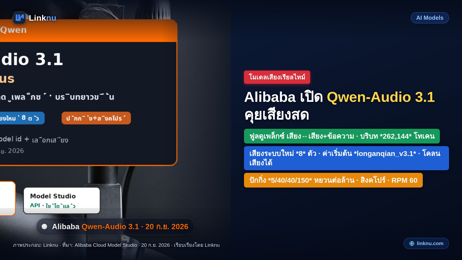 Alibaba เปิด Qwen-Audio 3.1 คุยเสียงสดบริบทยาวขึ้น