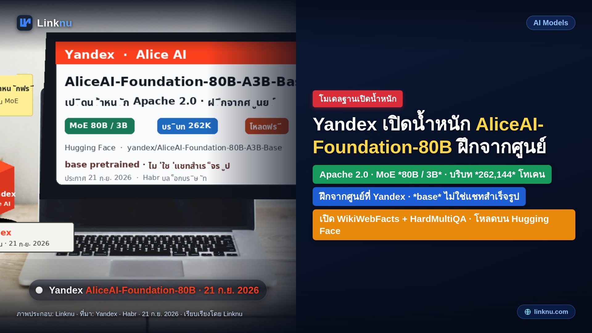 Yandex เปิดโมเดล AI ตัวใหม่ให้โหลดฟรี ฝึกเองไม่ยืมของใคร