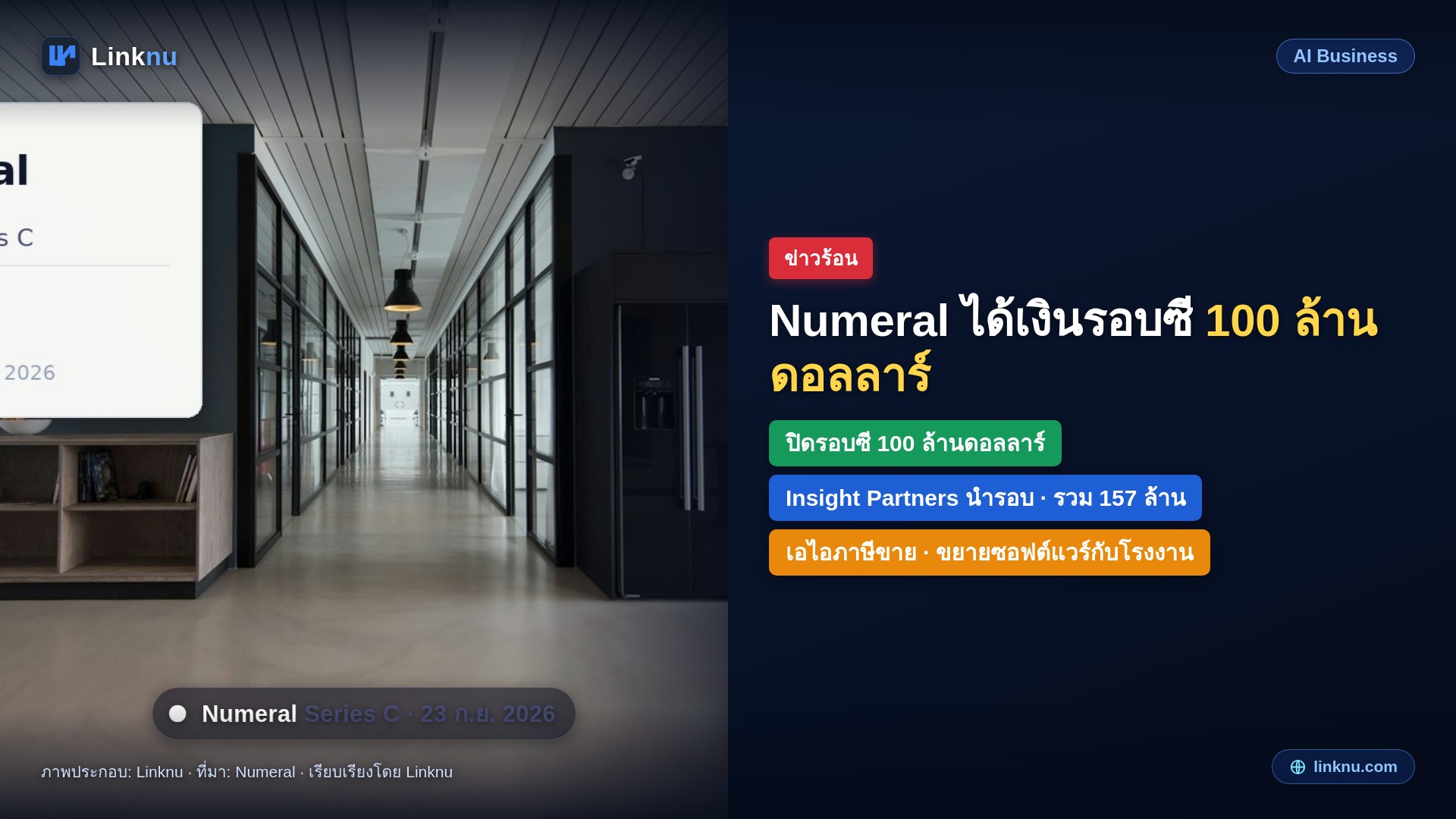 Numeral ได้เงินรอบซี 100 ล้านดอลลาร์ ทำเอไอภาษีขาย