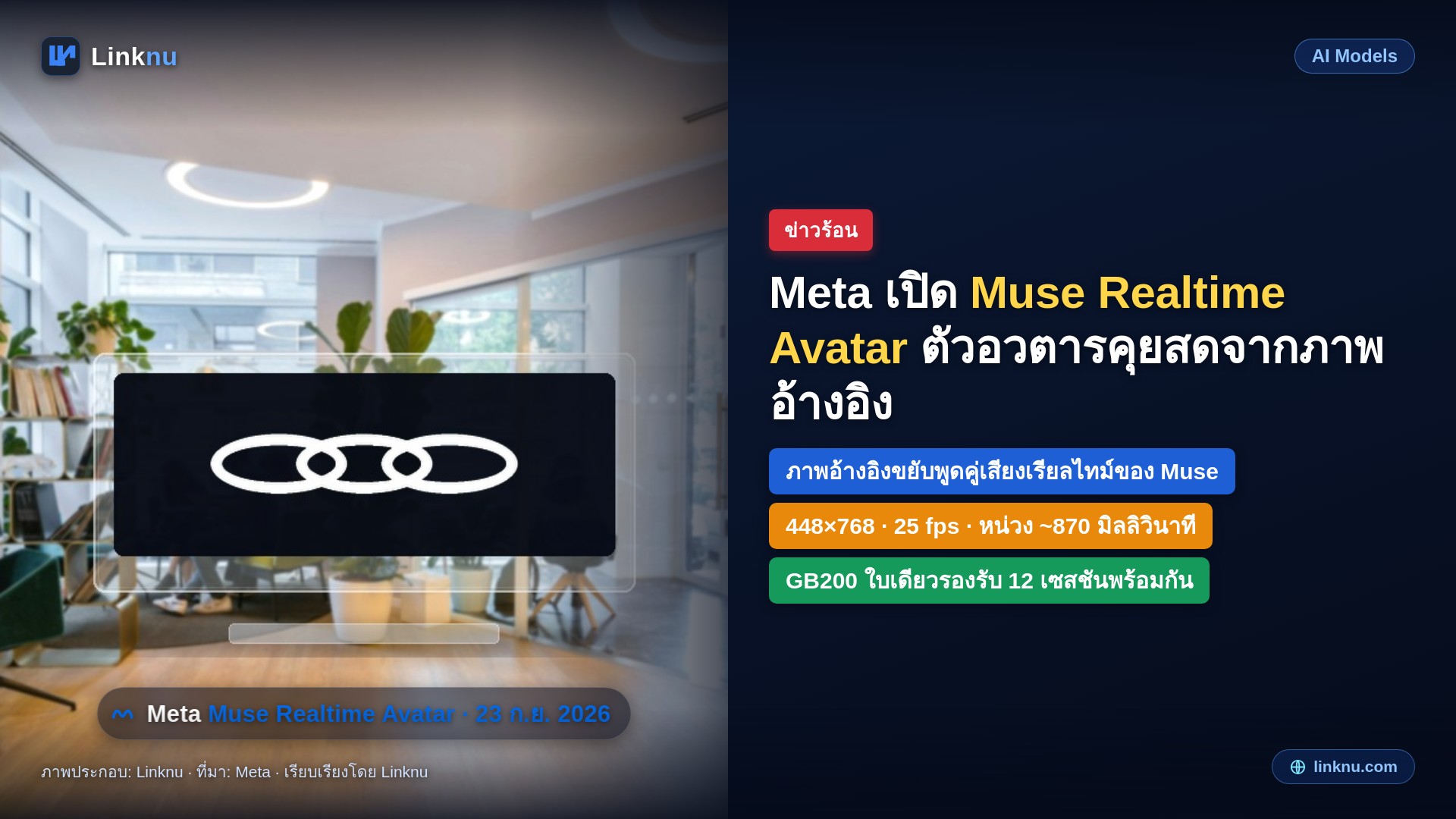 Meta เปิด Muse Realtime Avatar ตัวอวตารคุยสดจากภาพอ้างอิง พร้อมเสียงและท่าทาง