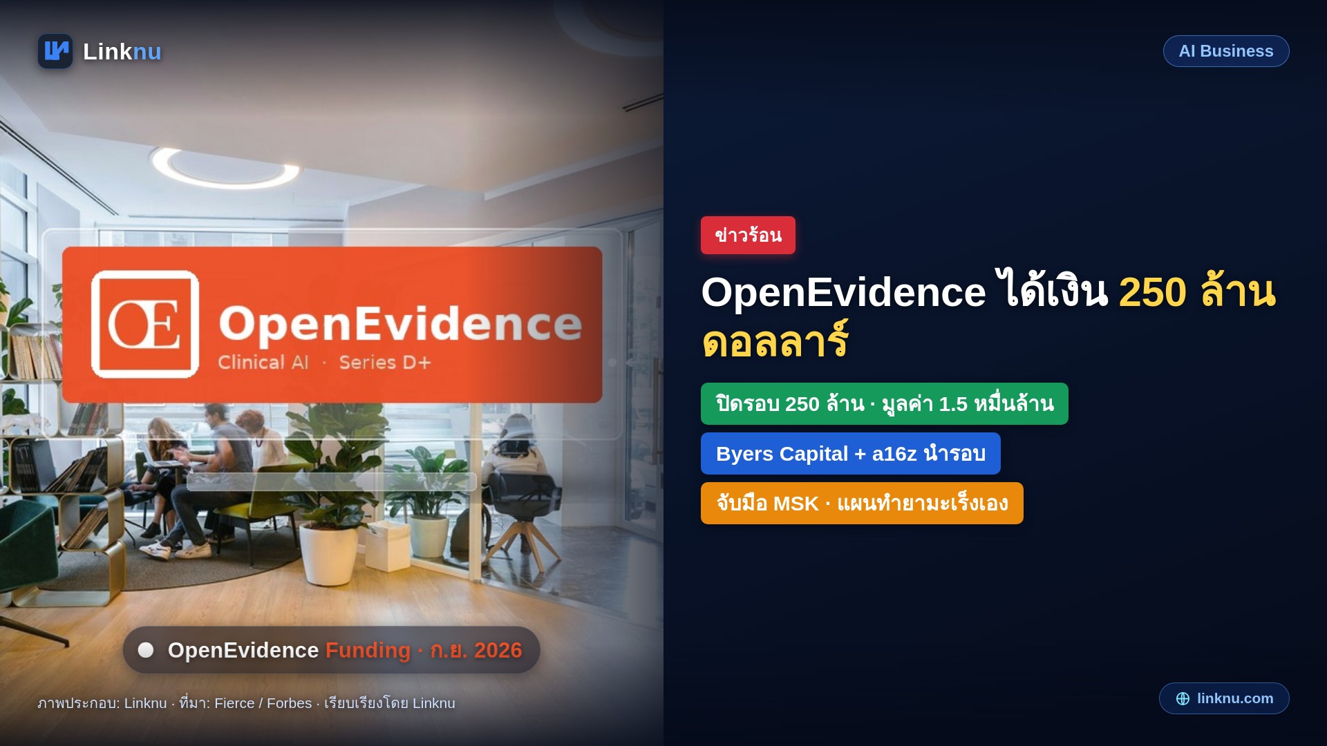 OpenEvidence ได้เงิน 250 ล้านดอลลาร์ มูลค่าบริษัท 1.5 หมื่นล้าน