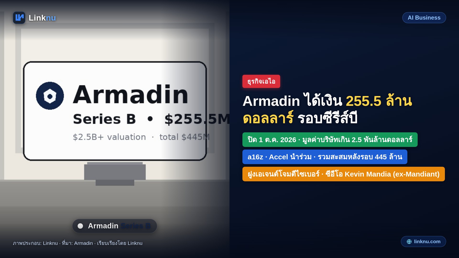 Armadin ได้เงิน 255.5 ล้านดอลลาร์ รอบซีรีส์บี มูลค่าบริษัทเกิน 2.5 พันล้าน