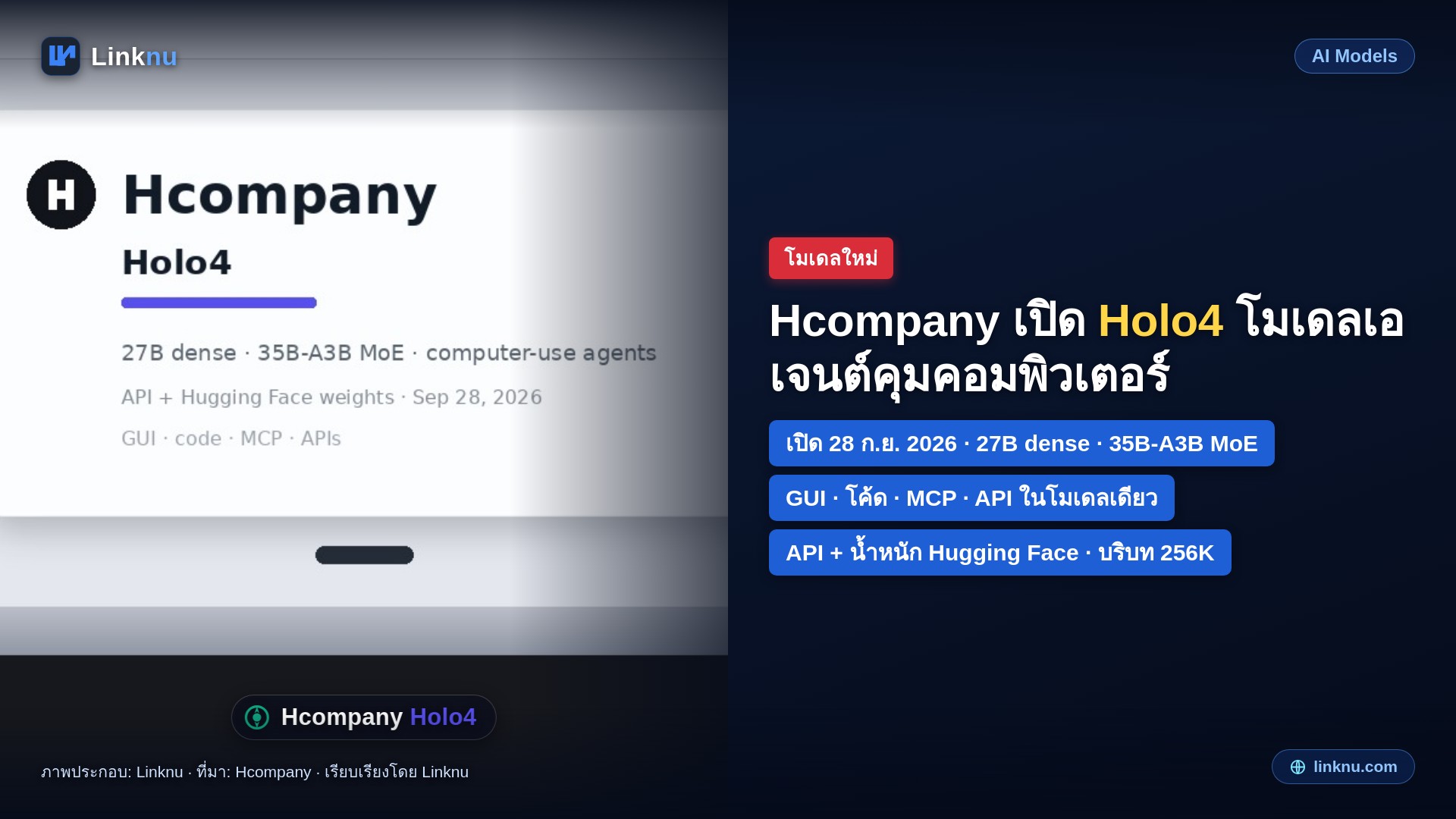 Hcompany เปิด Holo4 โมเดลเอเจนต์คุมคอมพิวเตอร์แบบโอเพนเวท