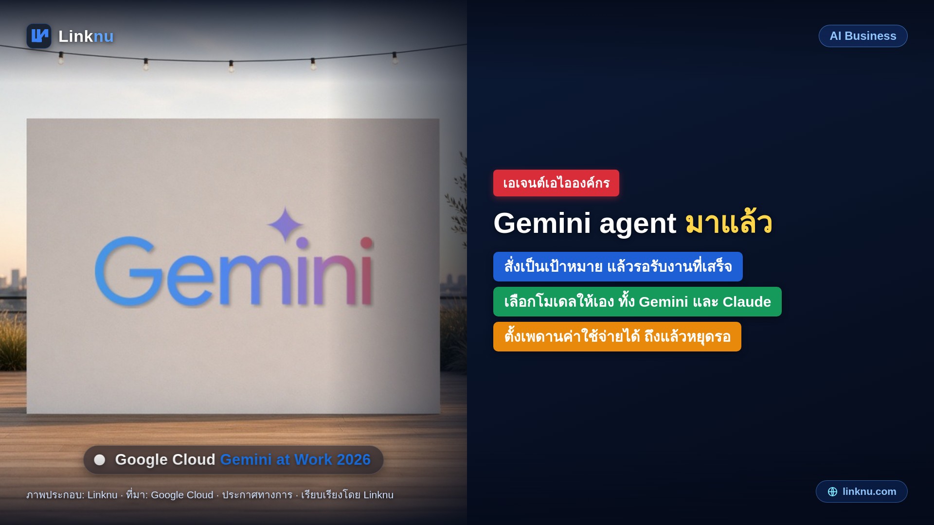 Google Cloud เปิดตัว Gemini agent เอเจนต์ตัวเดียวช่วยงานออฟฟิศ สั่งเป็นเป้าหมายแล้วรอรับงานที่เสร็จ