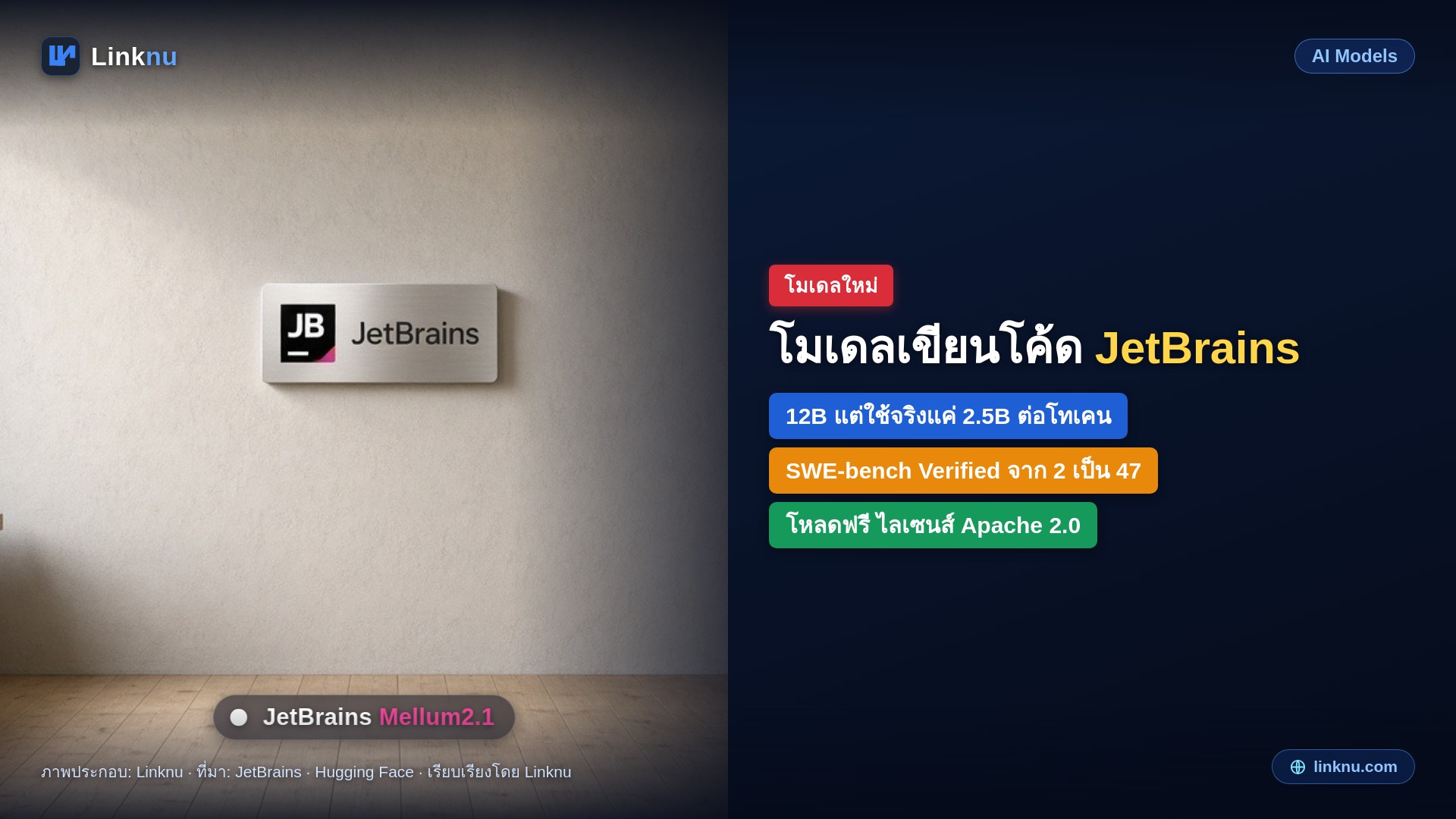JetBrains ปล่อย Mellum2.1 โมเดลเปิดสำหรับเอเจนต์เขียนโค้ด คะแนน SWE-bench Verified จาก 2 เป็น 47