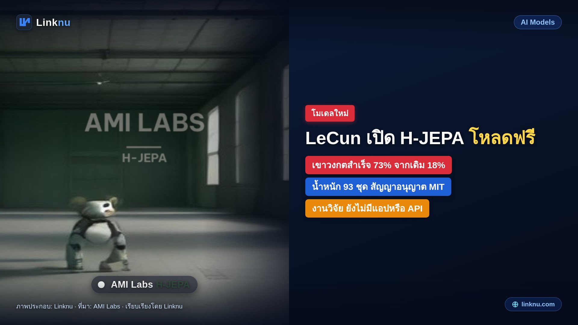 Yann LeCun ปล่อย H-JEPA โมเดลจำลองโลกแบบซ้อนชั้น เปิดโค้ดและน้ำหนักให้โหลดฟรี