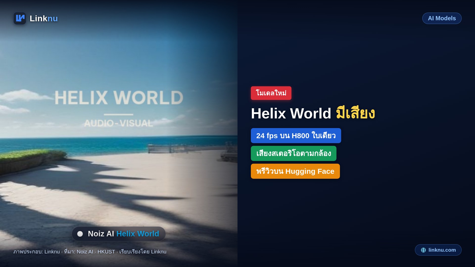 Noiz AI กับ HKUST เปิด Helix World โมเดลโลกที่ทำภาพกับเสียงสเตอริโอพร้อมกัน