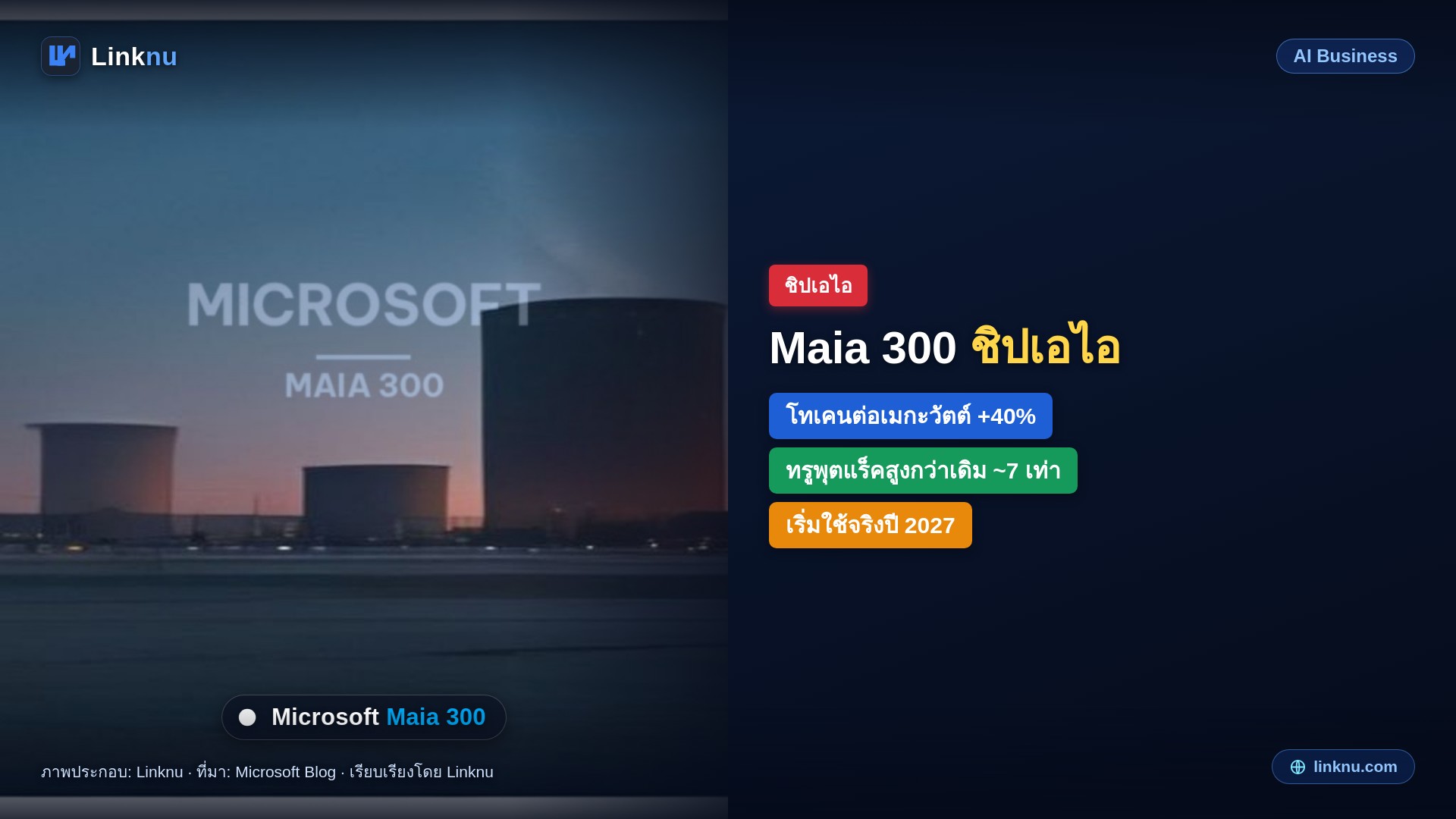 ไมโครซอฟท์เปิด Maia 300 ชิปเอไอรุ่นใหม่ เป้าเป็นระบบหลักปี 2027