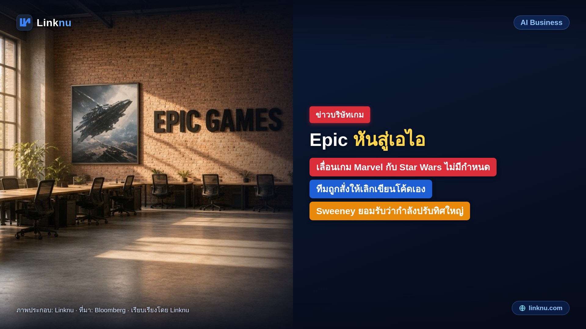 Epic เลื่อนเกมยิงที่ทำกับดิสนีย์ สั่งทีมให้เอไอเขียนโค้ดและทำภาพแทน