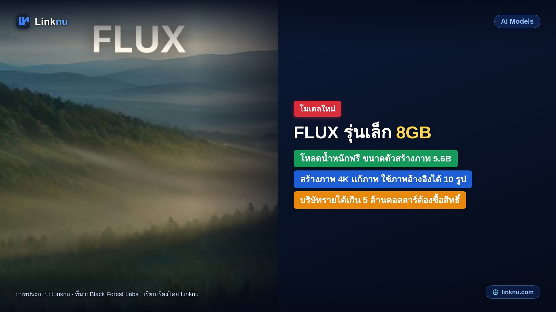Black Forest Labs ปล่อยโมเดลสร้างภาพ FLUX 3 Image Klein ให้โหลดฟรี รันบนการ์ดจอ 8GB ได้