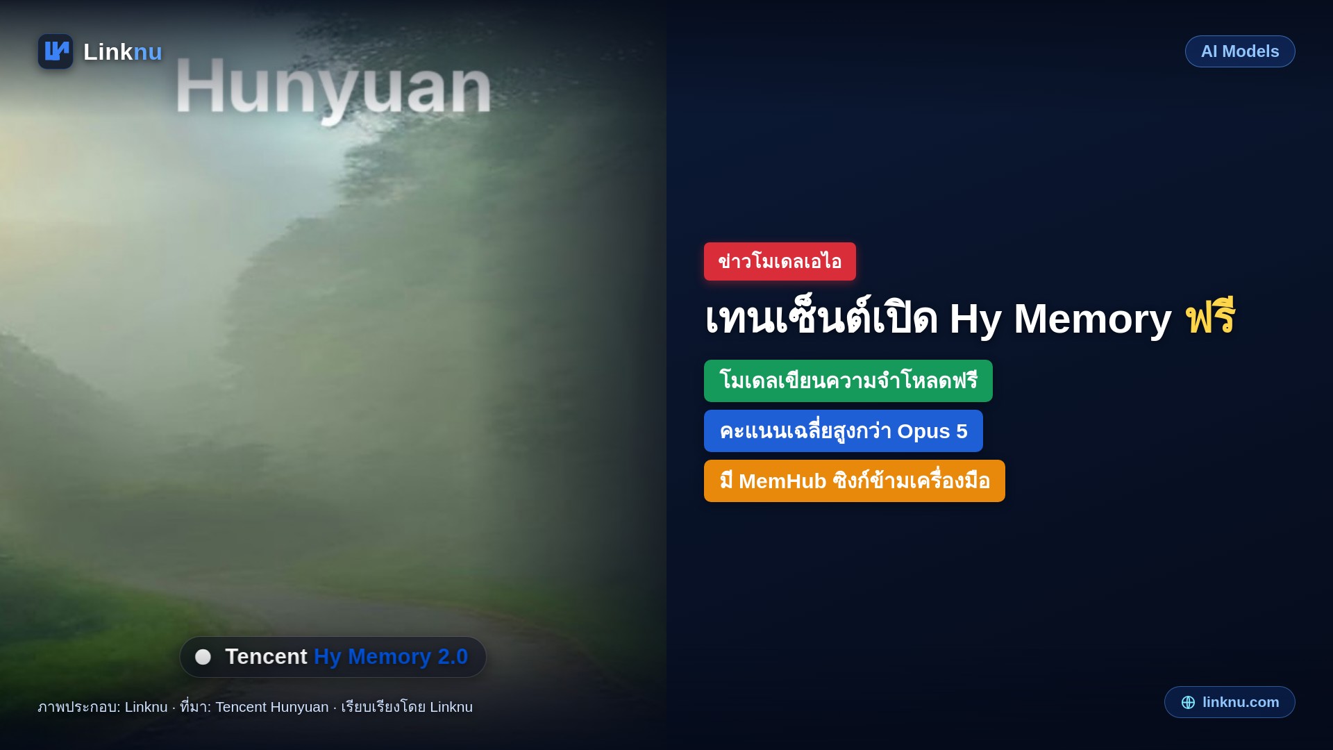 เทนเซ็นต์เปิด Hy Memory 2.0 โมเดลจำระยะยาวให้โหลดฟรี ชนะ Opus 5 ในงานเขียนความจำ