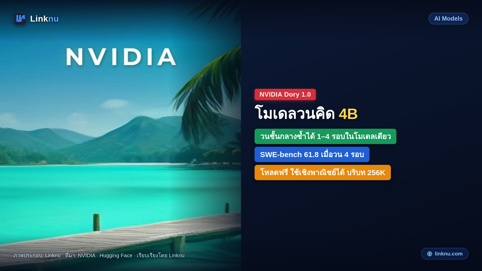 NVIDIA ปล่อย Dory โมเดลเล็ก 4B ที่วนคิดซ้ำในตัว อยากให้เก่งขึ้นก็แค่เพิ่มรอบ โหลดฟรี