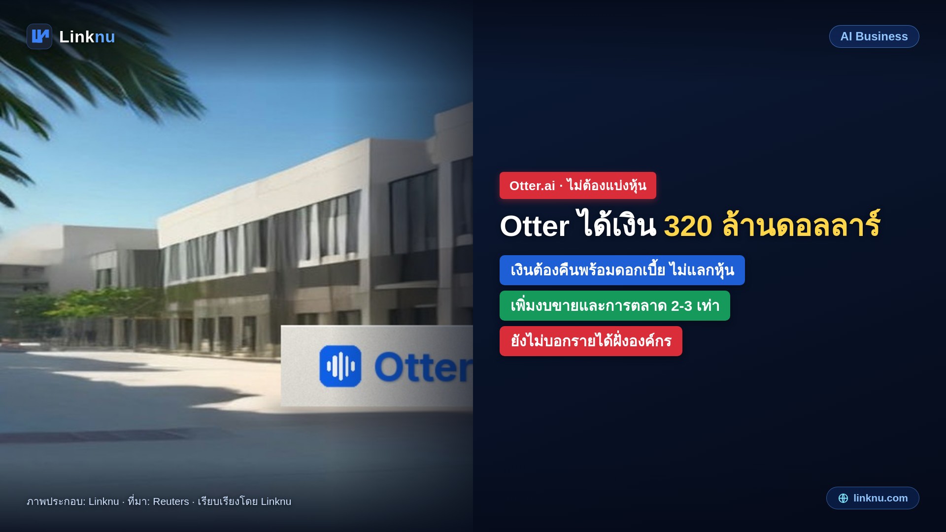 Otter.ai ได้เงิน 320 ล้านดอลลาร์แบบไม่ต้องแบ่งหุ้น เตรียมทุ่มขายลูกค้าองค์กรทั่วโลก
