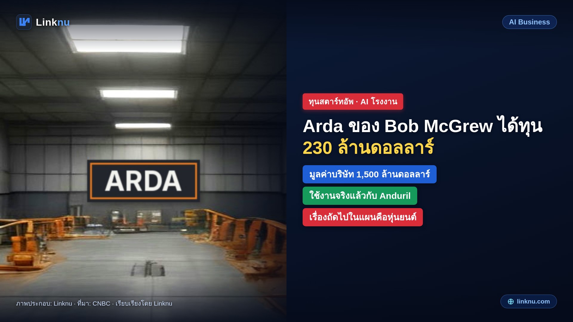 Arda ของอดีตหัวหน้าวิจัย OpenAI ได้ทุน 230 ล้านดอลลาร์ หวังใช้ AI ดึงโรงงานกลับอเมริกา