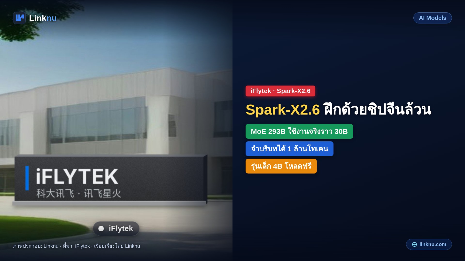 iFlytek เปิดตัว Spark-X2.6 โมเดล 293B ฝึกด้วยชิปจีนล้วน จำบริบทได้ 1 ล้านโทเคน แจกรุ่นเล็ก 4B ฟรี
