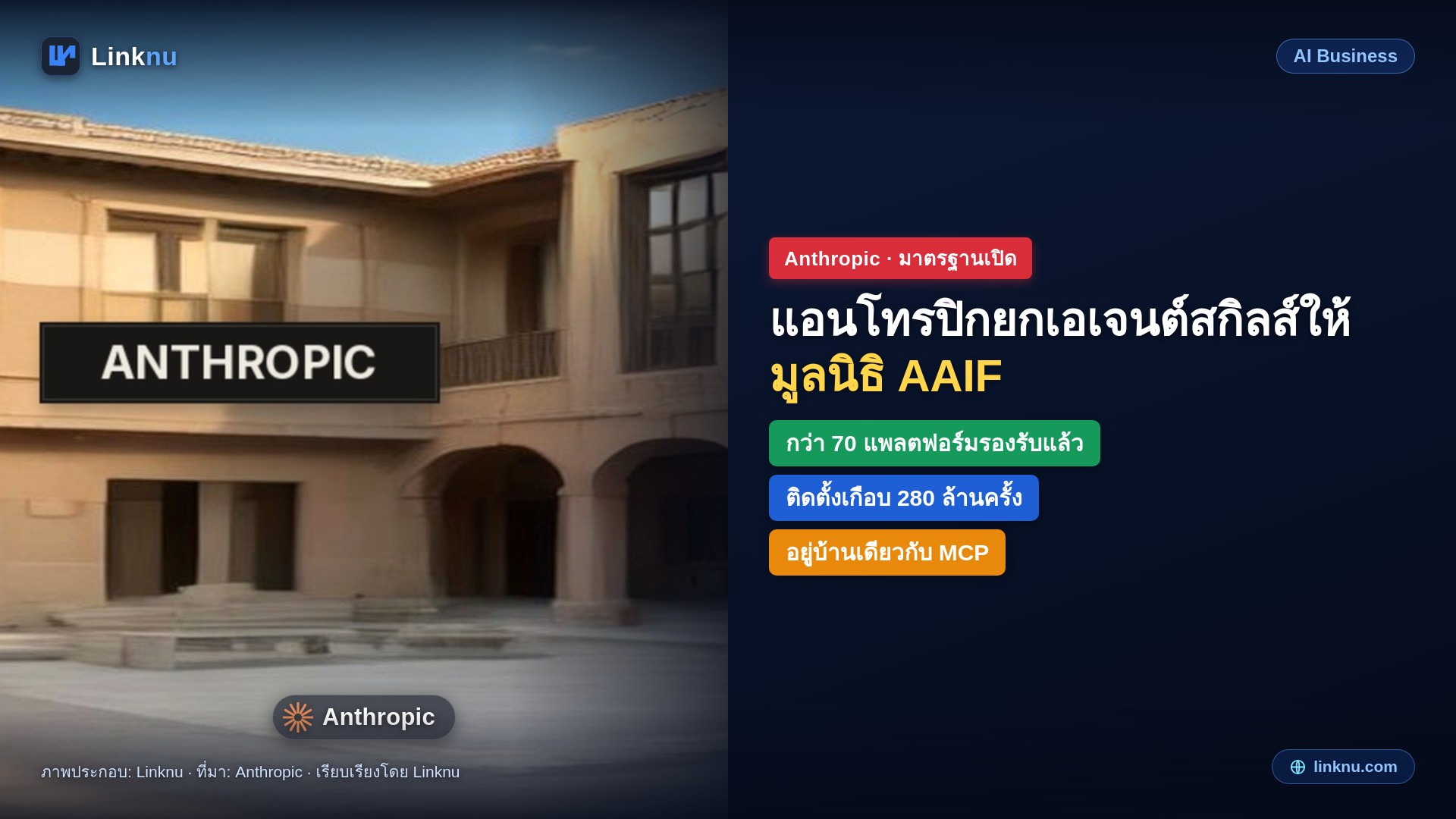 แอนโทรปิกยกมาตรฐานเอเจนต์สกิลส์ให้มูลนิธิ AAIF ดูแล หลังยอดติดตั้งพุ่งเกือบ 280 ล้านครั้ง