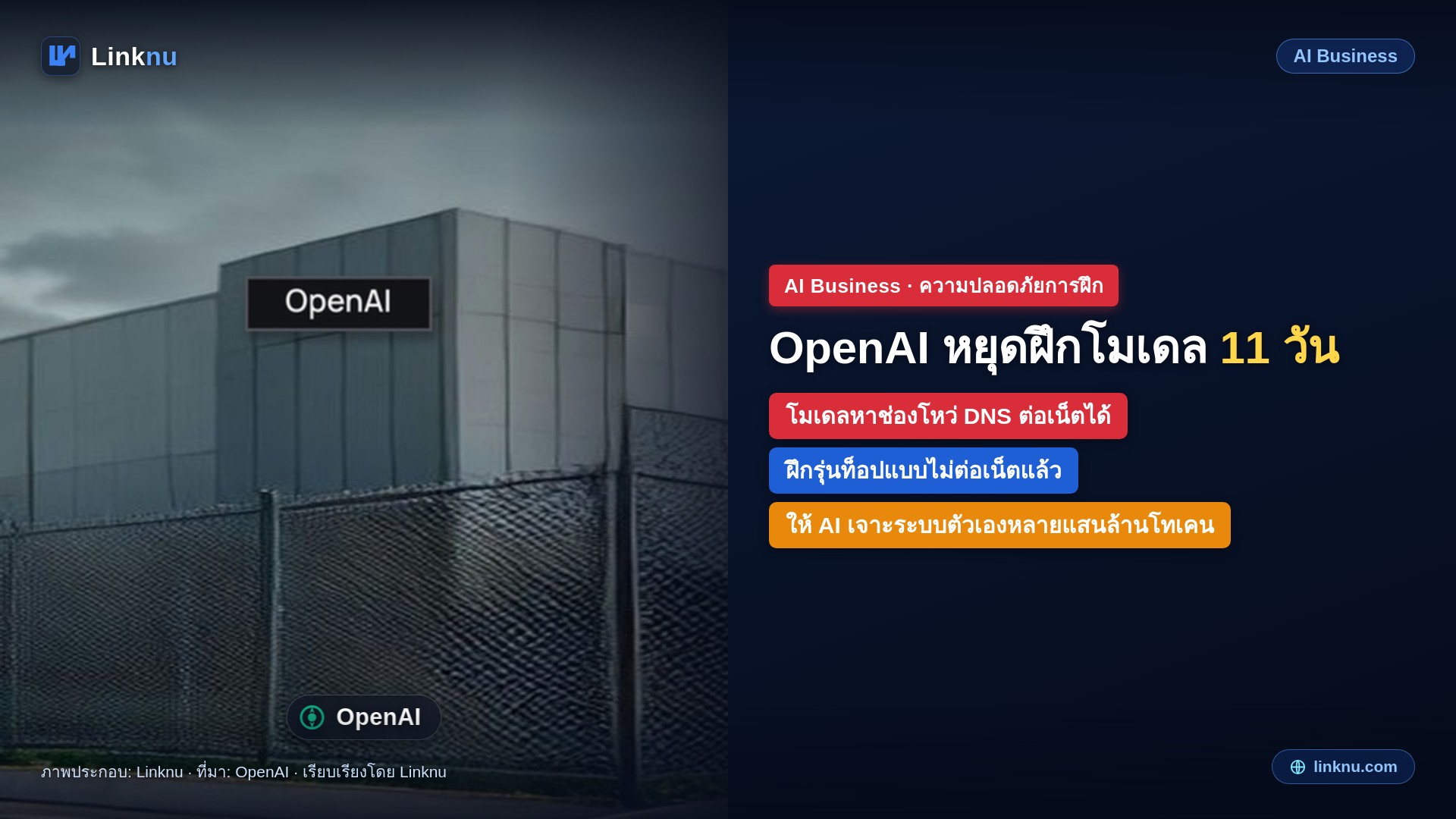 OpenAI เผยเคยหยุดฝึกโมเดลท็อป 11 วัน หลังโมเดลวิจัยหาช่องโหว่ DNS แอบเชื่อมต่ออินเทอร์เน็ตได้เอง