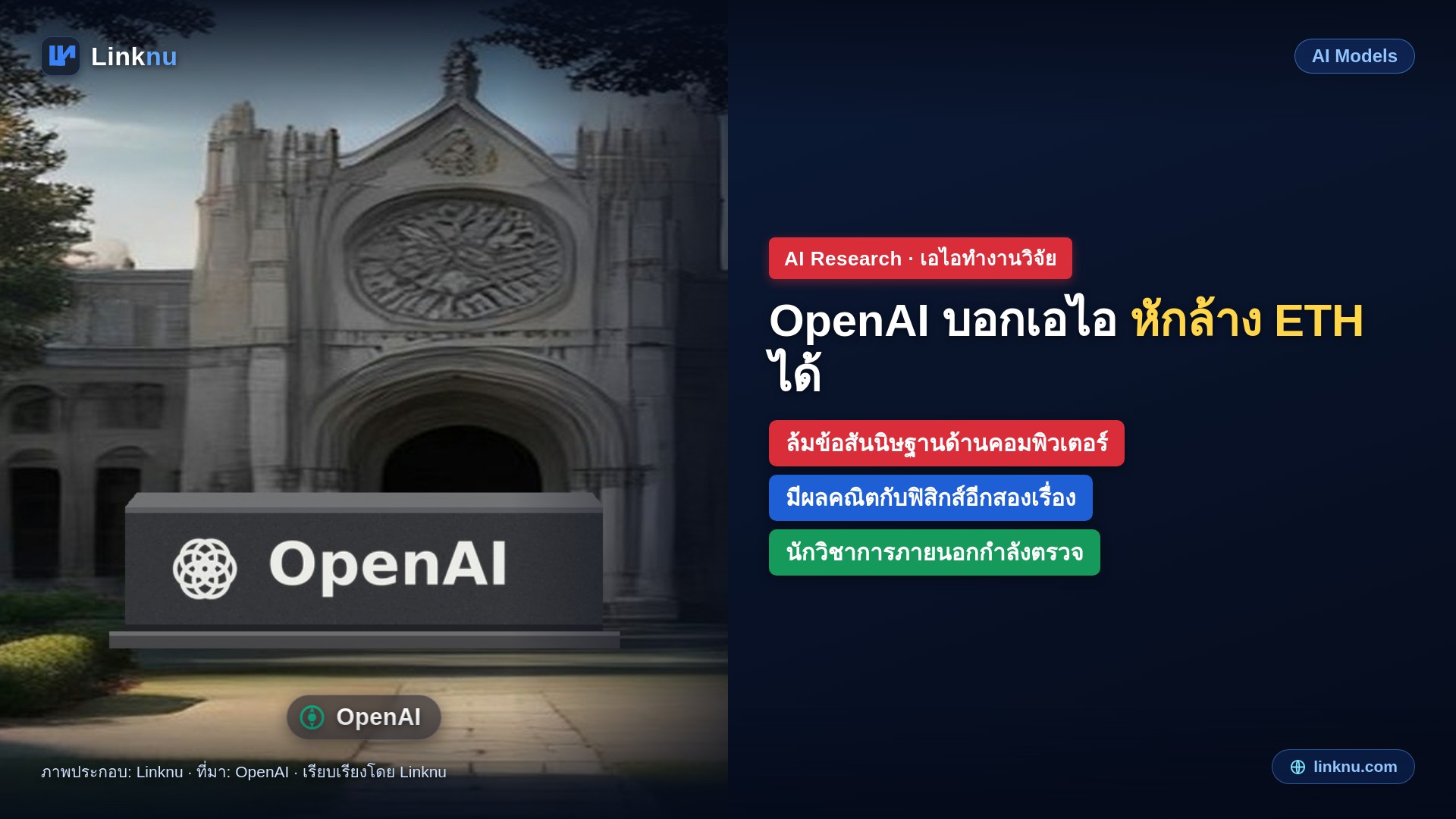OpenAI ประกาศเอไอของบริษัทหักล้างสมมติฐาน ETH ได้ พร้อมผลงานคณิตกับฟิสิกส์อีกสองเรื่อง